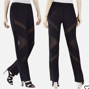 Elegant Black Sheer Panel Pants